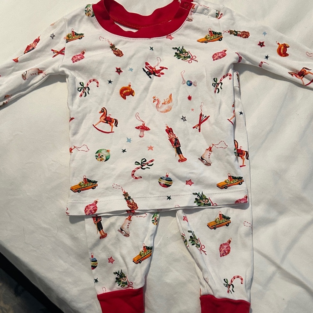 Kids Festive Pajama Set - Red and White